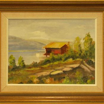 Malerei mit dem Titel "Landscape" von Painters From Finland, Original-Kunstwerk, Öl