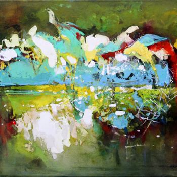Pittura intitolato "Cranes on the pond" da Paintings By Various Artists From Ukraine, Opera d'arte originale, Olio