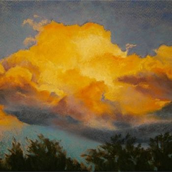 Ζωγραφική με τίτλο "The sky over loess" από Paintings By Various Artists From Ukraine, Αυθεντικά έργα τέχνης, Παστέλ