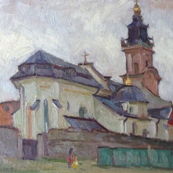 Painting titled "Fortress in Kamenet…" by Paintings By Various Artists From Ukraine, Original Artwork, Oil