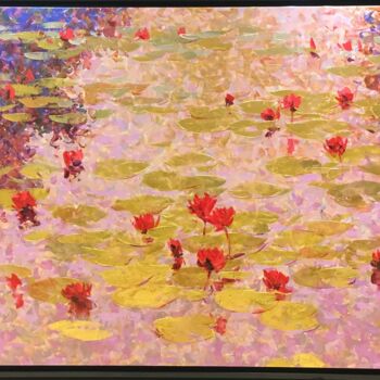 Painting titled "Lillies" by Pajonyut Puvijarn, Original Artwork, Acrylic