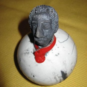 Artcraft titled "Homme boule 12 cm" by La Chouette Pakay, Original Artwork