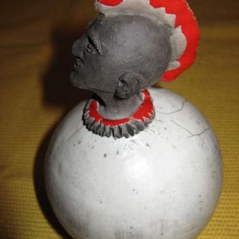 Artcraft titled "Homme boule 12 cm" by La Chouette Pakay, Original Artwork