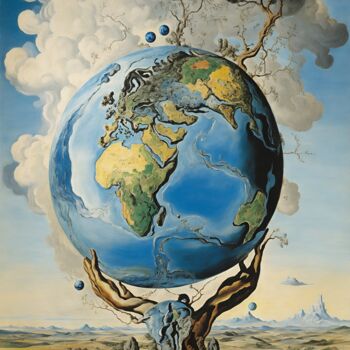 Digitale Kunst mit dem Titel "The Earth" von Pako Benoit, Original-Kunstwerk, KI-generiertes Bild