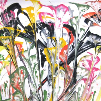 Malerei mit dem Titel "Flowers c" von Pakokante, Original-Kunstwerk, Acryl