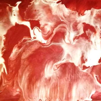 Ζωγραφική με τίτλο "Red waves" από Pakokante, Αυθεντικά έργα τέχνης, Ακρυλικό