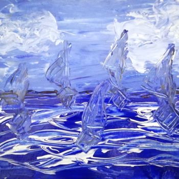 Peinture intitulée "Sea blue" par Pakokante, Œuvre d'art originale, Acrylique