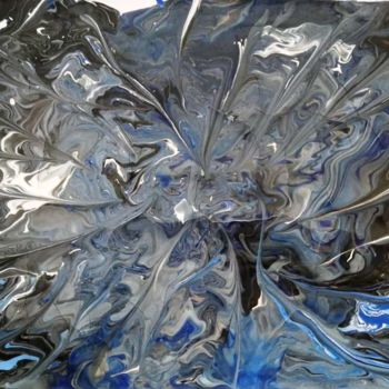 Malerei mit dem Titel "Broken blue" von Pakokante, Original-Kunstwerk, Acryl