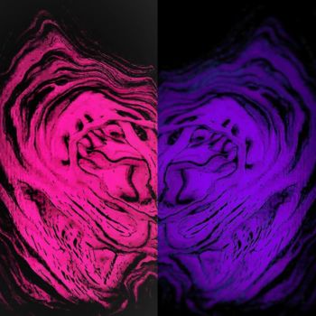 Digitale Kunst mit dem Titel "Pink and blue spine" von Pakokante, Original-Kunstwerk, Andere