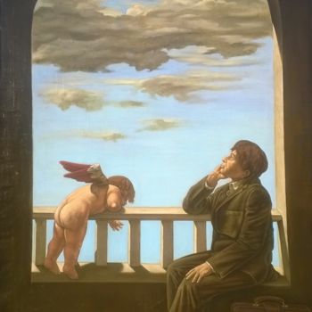 Pittura intitolato "il sognatore.jpg" da Francesco Palmieri, Opera d'arte originale, Olio