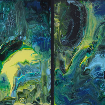 제목이 "“Pure abstract #3”…"인 미술작품 Palirina로, 원작, 아크릴 나무 들것 프레임에 장착됨