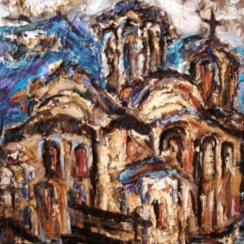 Painting titled "The Church" by Galina Nikolova, Original Artwork, Oil
