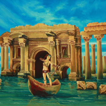 Картина под названием "the fishing" - Gabrel Taras, Подлинное произведение искусства, Масло