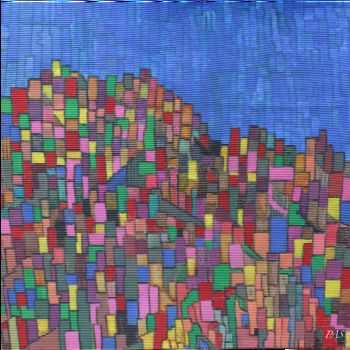 Painting titled "Abstract Buildings" by Pallavi Sharma, Original Artwork, Acrylic