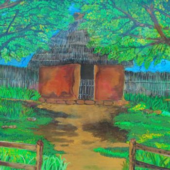 Painting titled "Hut" by Pallavi Sharma, Original Artwork, Acrylic