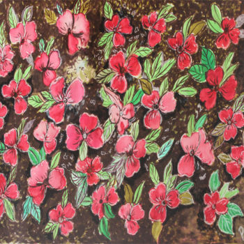 Painting titled "Small flowers" by Pallavi Sharma, Original Artwork, Watercolor