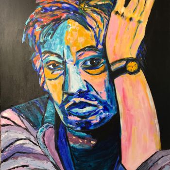 Pintura intitulada "Serge Gainsbourg" por Pame, Obras de arte originais, Acrílico