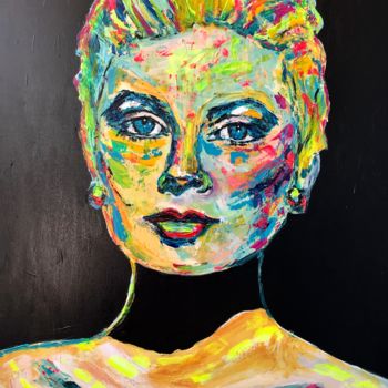 Painting titled "Grace kelly" by Pame, Original Artwork, Acrylic