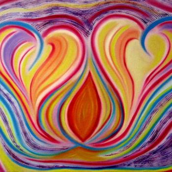 Painting titled "n°205-117 Flamme du…" by Paméla Henry (L'âme sur la toile), Original Artwork