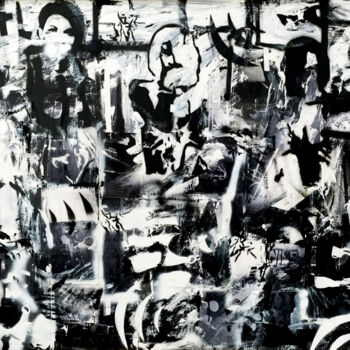 Painting titled "Black and White : 4…" by Pamela Rys, Original Artwork, Acrylic