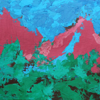 Malerei mit dem Titel "Mountains Landscape…" von Pamela Rys, Original-Kunstwerk, Acryl