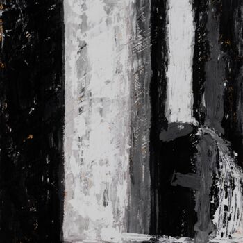 Pintura intitulada "Black and White Sti…" por Pamela Rys, Obras de arte originais, Acrílico