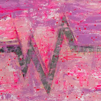 Pintura intitulada "Pink Heart Beat : 2…" por Pamela Rys, Obras de arte originais, Acrílico