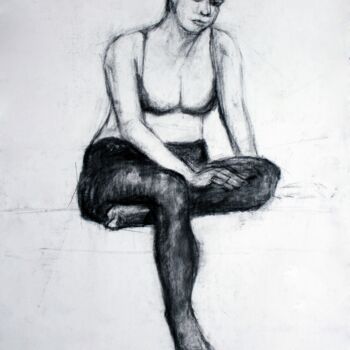 Drawing titled "More or Less" by Pamela Rys, Original Artwork, Charcoal