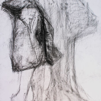 Drawing titled "Shadows 1" by Pamela Rys, Original Artwork, Charcoal