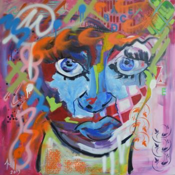 Schilderij getiteld "Polly" door Pamela Kenny-Levick, Origineel Kunstwerk, Acryl