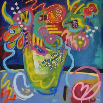 Картина под названием "Sun in a Vase 3" - Pamela Kenny-Levick, Подлинное произведение искусства, Акрил