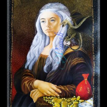Malerei mit dem Titel "Mona Targaryen" von Pameli Kayal, Original-Kunstwerk, Öl