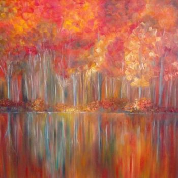 Painting titled "Autumn" by Dariia Tsiupa, Original Artwork, Oil