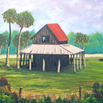 Painting titled "Barn Parrish, Flori…" by Pam Hartfield, Original Artwork