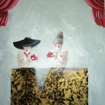 Картина под названием "Les soeurs d'Etché.…" - Pampouille, Подлинное произведение искусства, Акрил