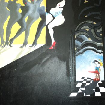 Картина под названием "Pinochio éternel me…" - Pampouille, Подлинное произведение искусства, Акрил