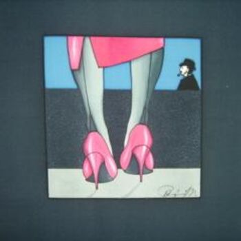 Art textile intitulée "Maigret." par Pampouille, Œuvre d'art originale, Encre