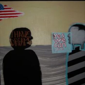 Painting titled "Yes we can.." by Pampouille, Original Artwork, Acrylic
