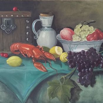 Malerei mit dem Titel "Chez "Au marc"" von Nicolas Panardie, Original-Kunstwerk, Öl