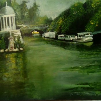 Painting titled "vert d'eau" by Panflot1, Original Artwork, Acrylic