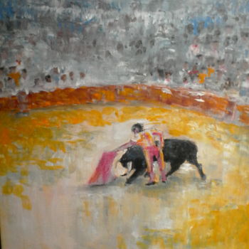 Painting titled "arène" by Panflot1, Original Artwork, Acrylic