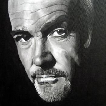 Painting titled "sean connery" by David Panis, Original Artwork, Oil