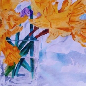 绘画 标题为“Daffodil” 由Barman Pankaj, 原创艺术品, 水彩
