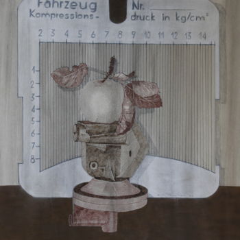 Dibujo titulada "Benzinpumpe" por Tatjana M. Pankau, Obra de arte original, Tinta