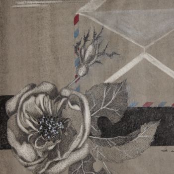 图画 标题为“Rose per Luftpost” 由Tatjana M. Pankau, 原创艺术品, 墨