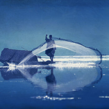 Photographie intitulée "Fishing net" par Panna Jain, Œuvre d'art originale, Photographie argentique