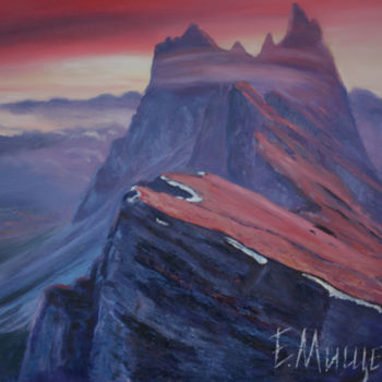 Картина под названием "Alps, Canvas, oil" - Pannochki.Art, Подлинное произведение искусства, Масло