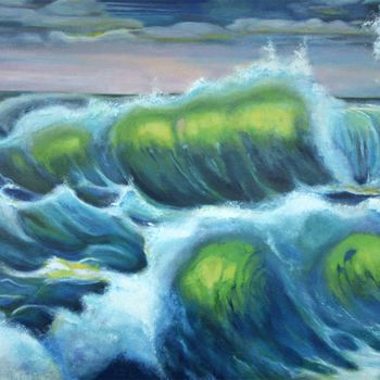 Malarstwo zatytułowany „Storm, Canvas, Oil” autorstwa Pannochki.Art, Oryginalna praca, Olej