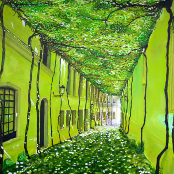 Schilderij getiteld "Sunny Lane, Canvas,…" door Pannochki.Art, Origineel Kunstwerk, Olie