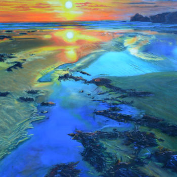 Peinture intitulée "Warm sea, canvas, o…" par Pannochki.Art, Œuvre d'art originale, Huile